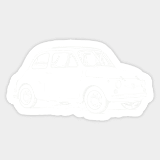 Fiat 500 Wireframe White Sticker